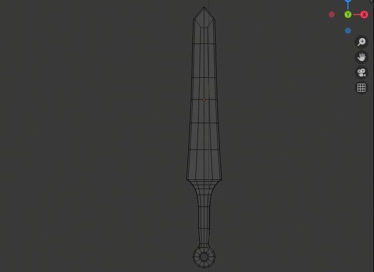 Kunai-sword sword Low-poly 3D model_4