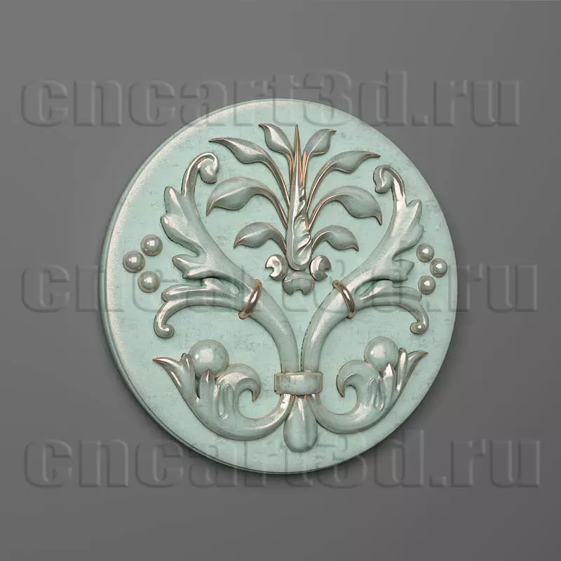 Rosette tile with ornate design 3D print model