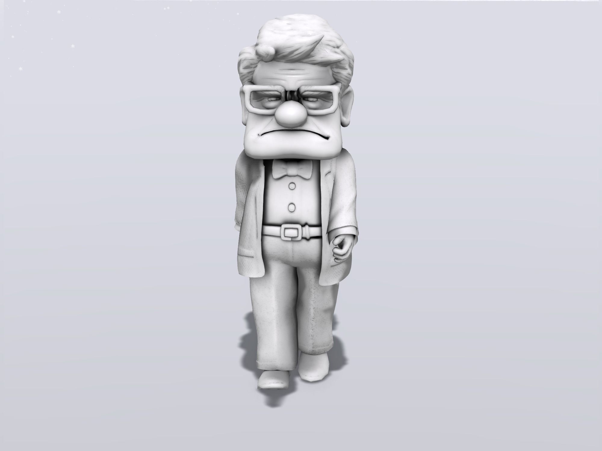 Rigged Granpa Old Man Character Low-poly 3D model_4