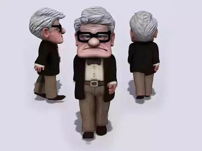 Rigged Granpa Old Man Character
