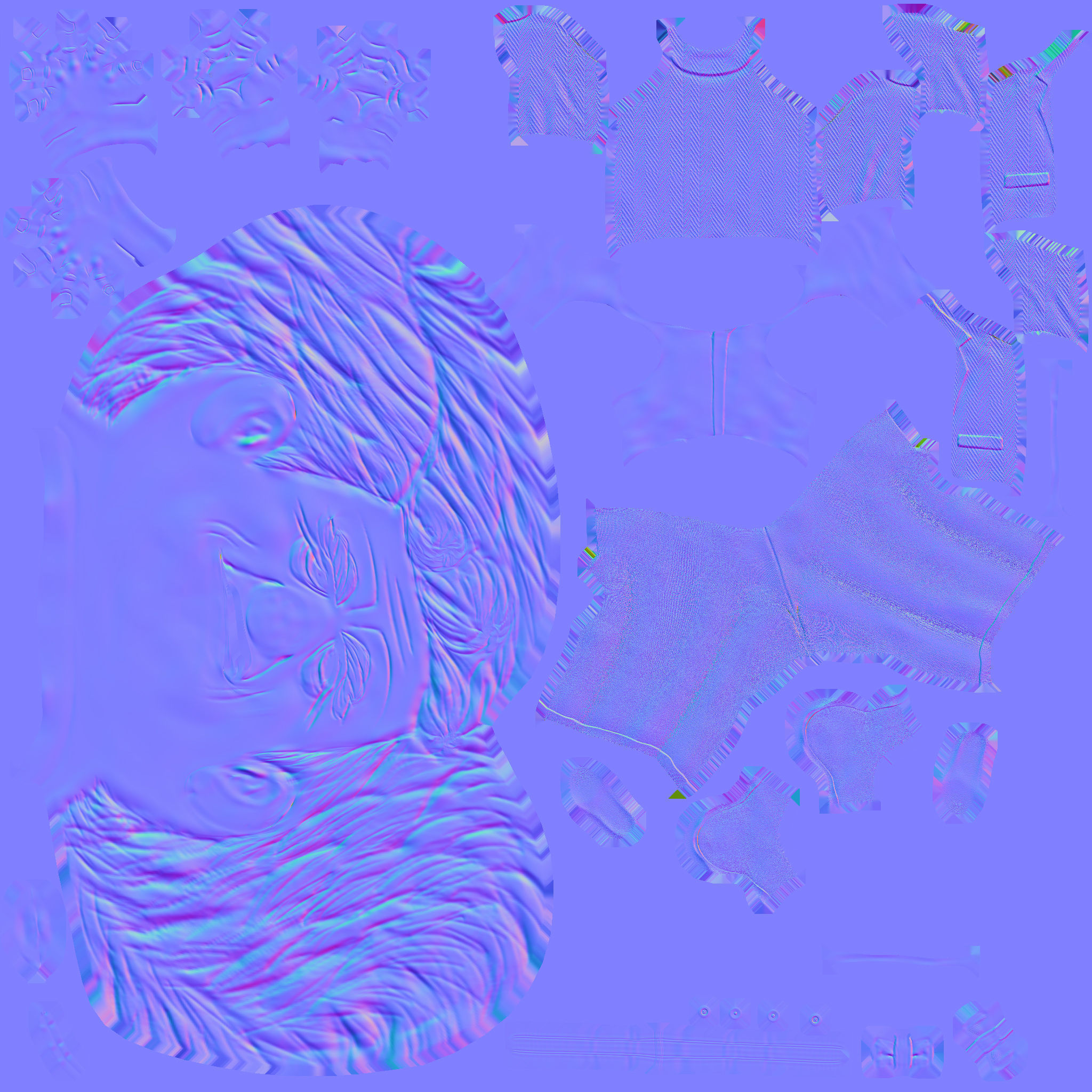 Rigged Granpa Old Man Character Low-poly 3D model_6