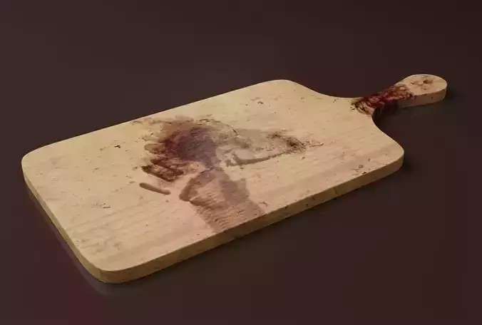Cutting Board Bloody - Dirty Low-poly 3D model