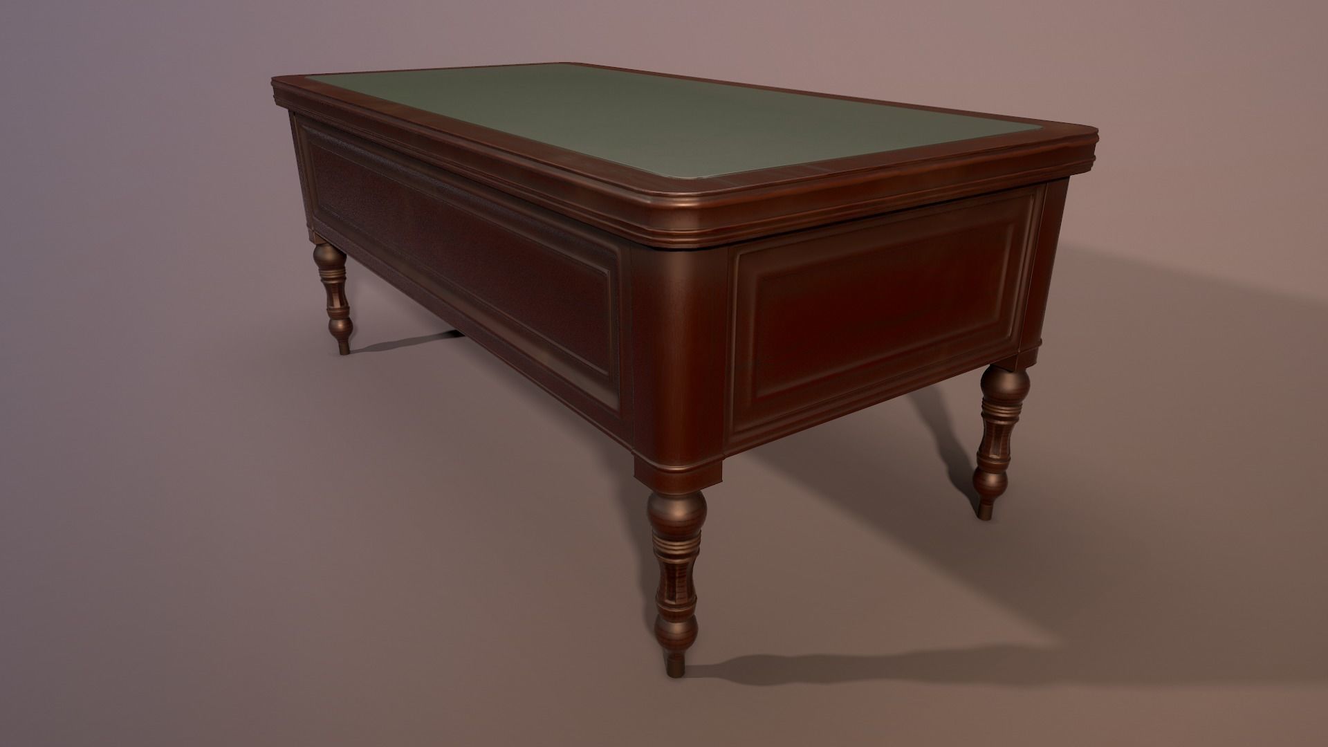 Old wooden table Low-poly 3D model_3