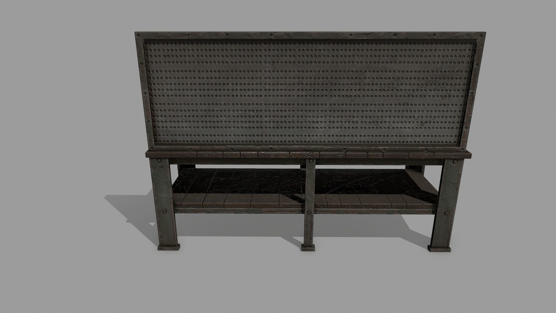workbench bench Low-poly 3D model_6