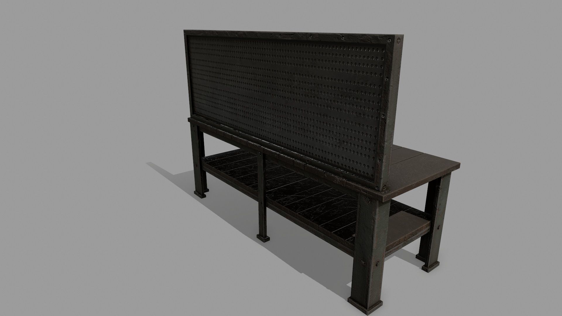 workbench bench Low-poly 3D model_5