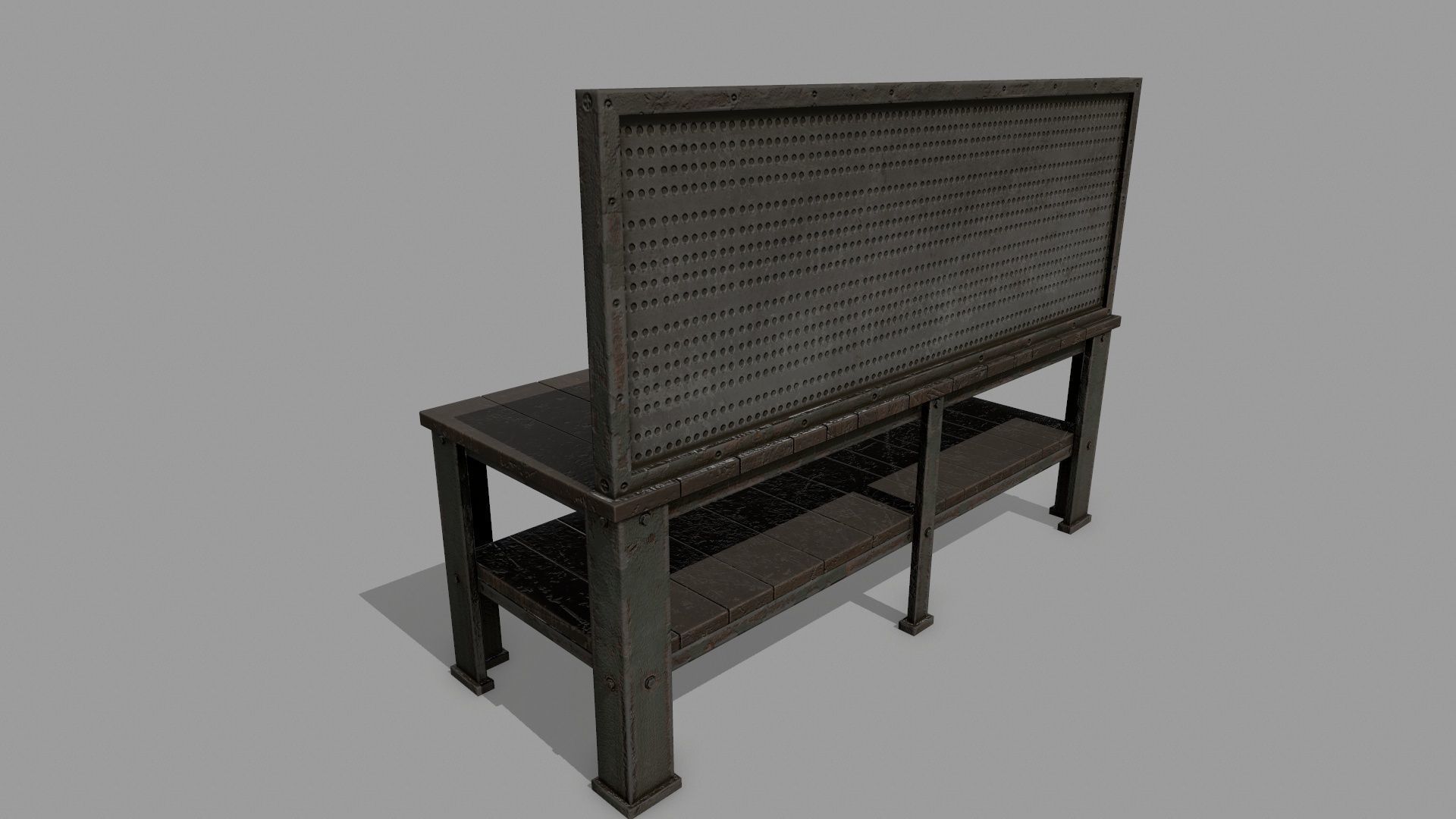 workbench bench Low-poly 3D model_2
