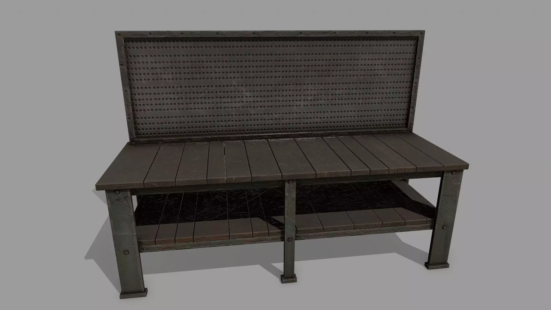 workbench bench Low-poly 3D model_0