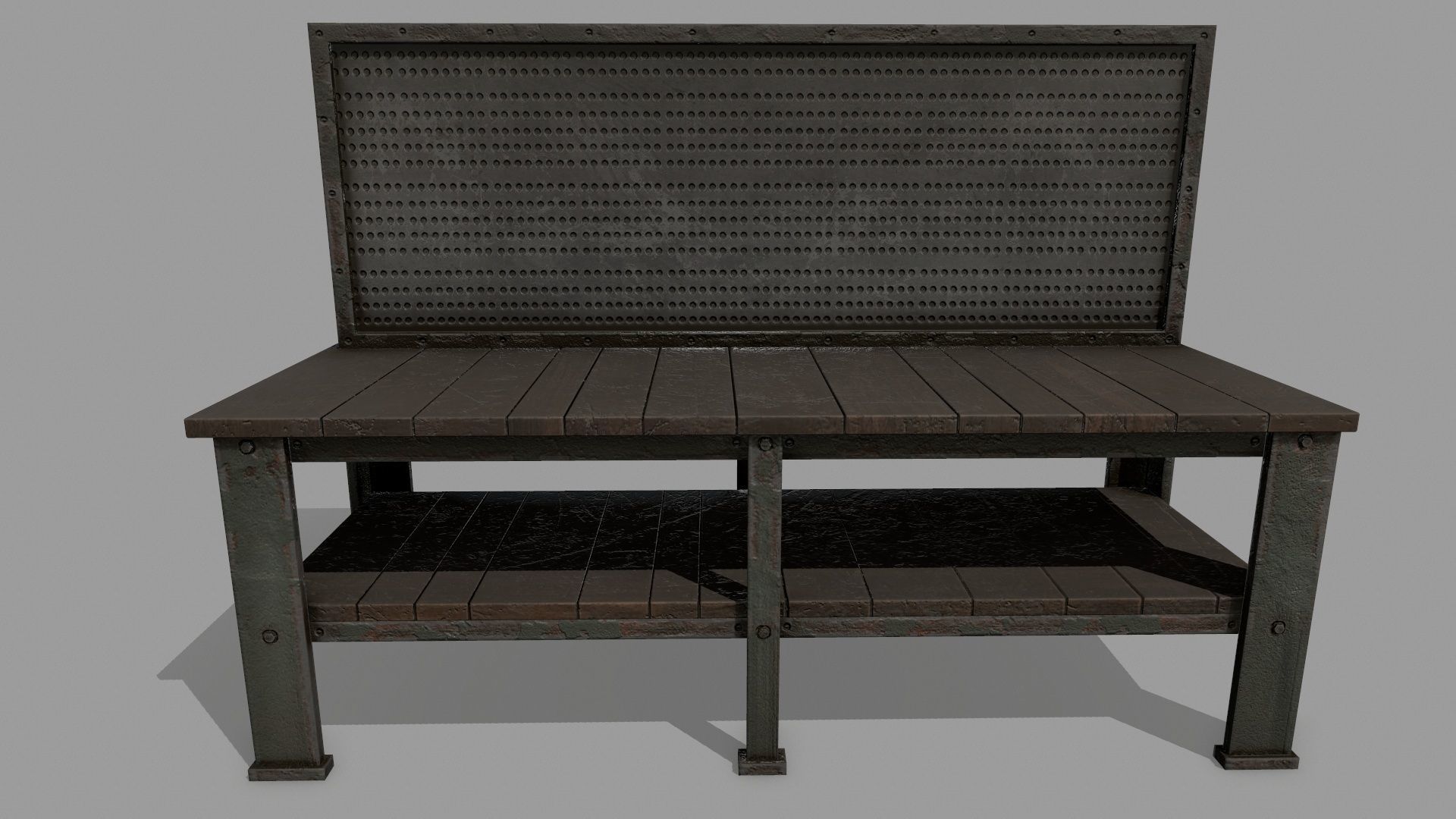 workbench bench Low-poly 3D model_10