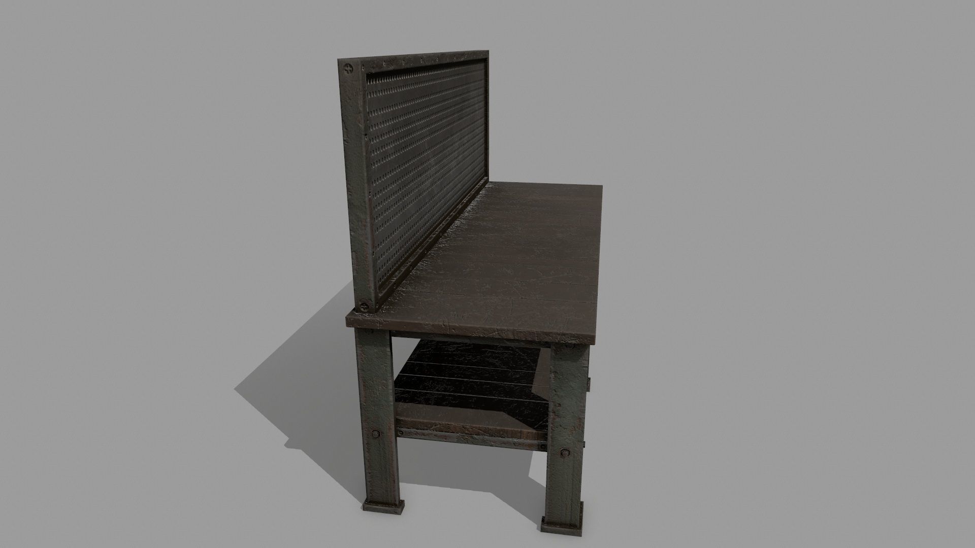 workbench bench Low-poly 3D model_4