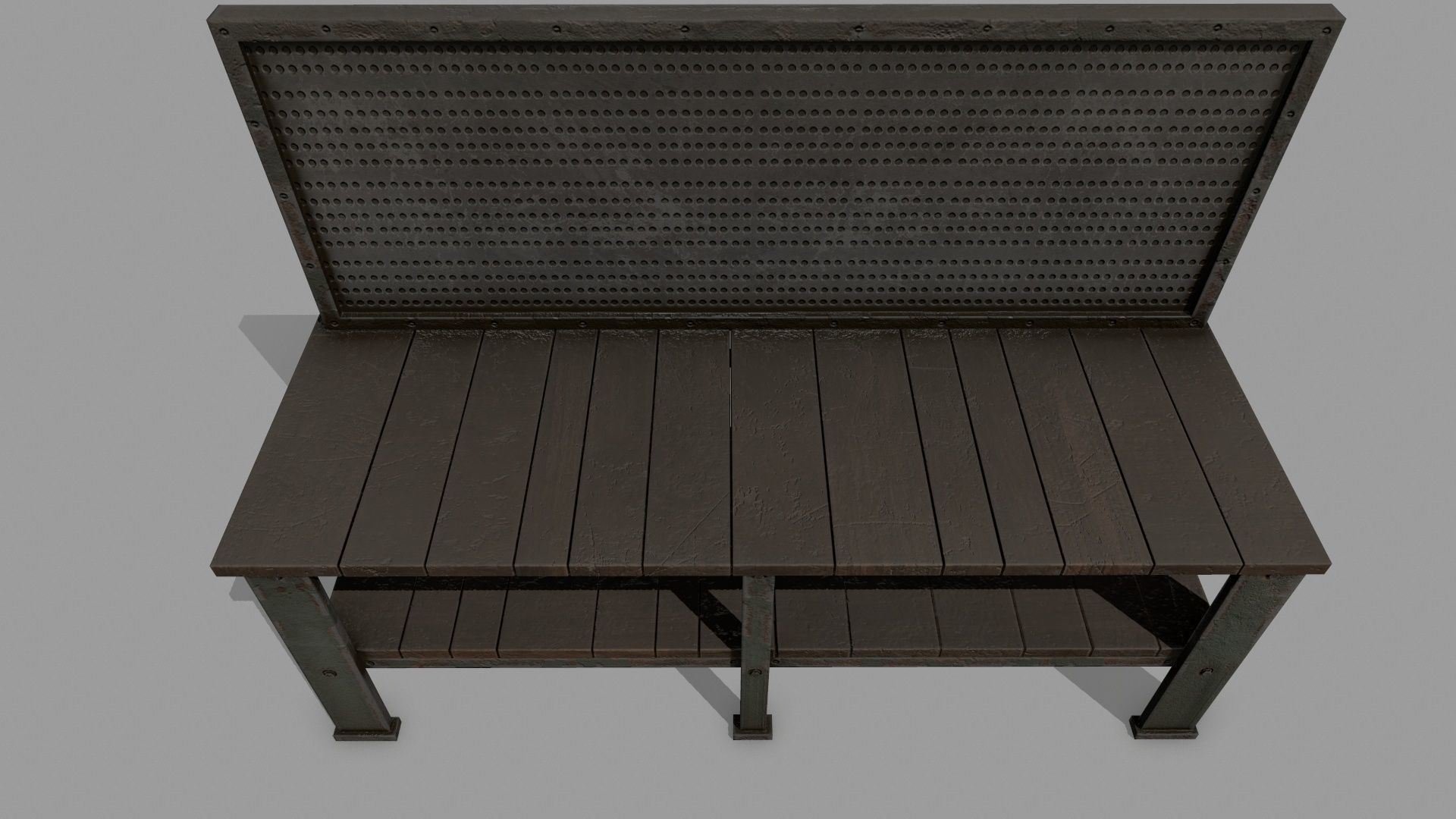 workbench bench Low-poly 3D model_11