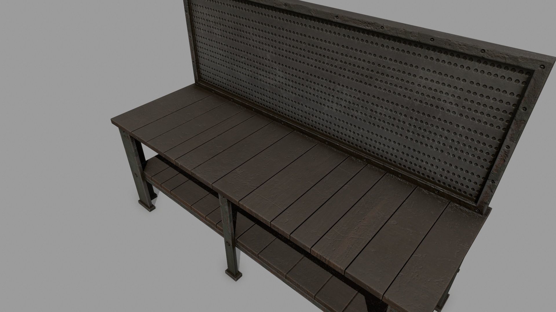 workbench bench Low-poly 3D model_13
