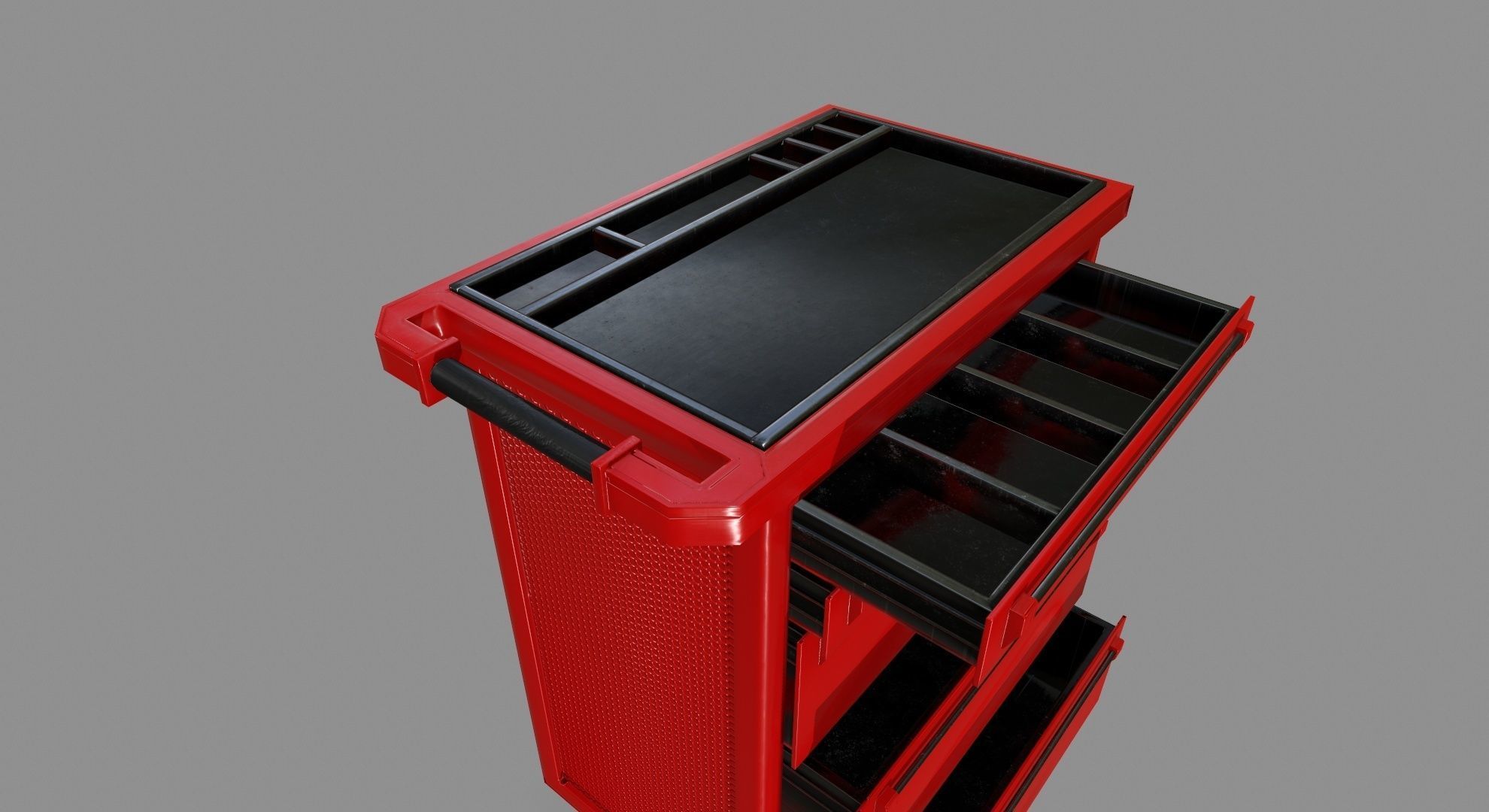 Cupboard tool cart on wheels Low-poly 3D model_11