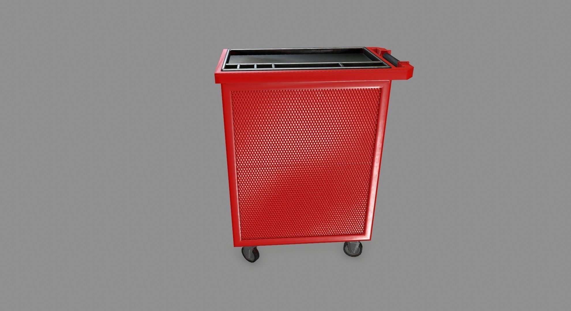 Cupboard tool cart on wheels Low-poly 3D model_5