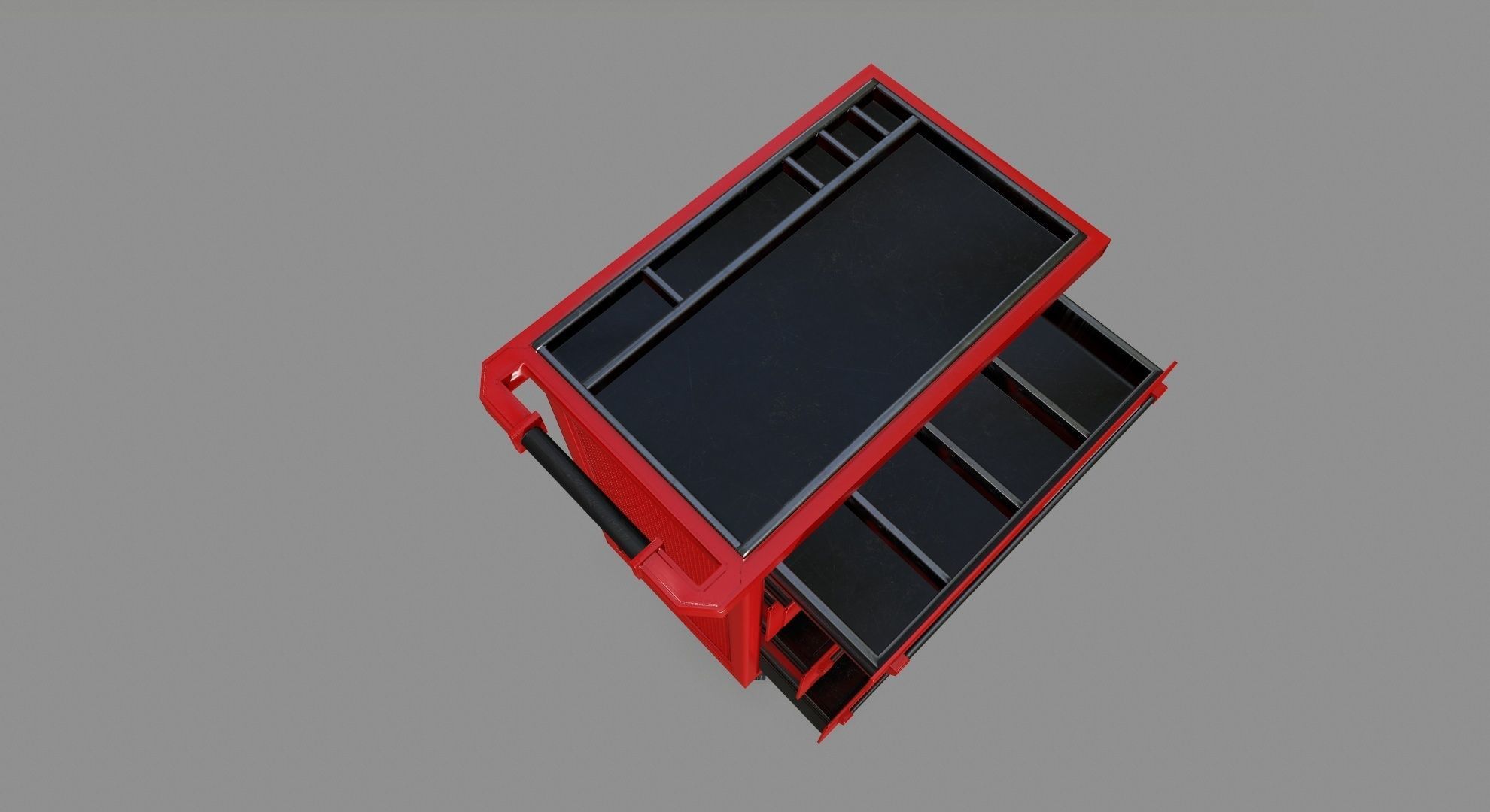 Cupboard tool cart on wheels Low-poly 3D model_12
