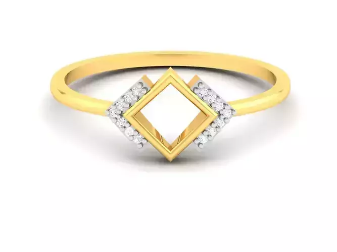 Women Square Band Ring 3dm render detail 3D print model