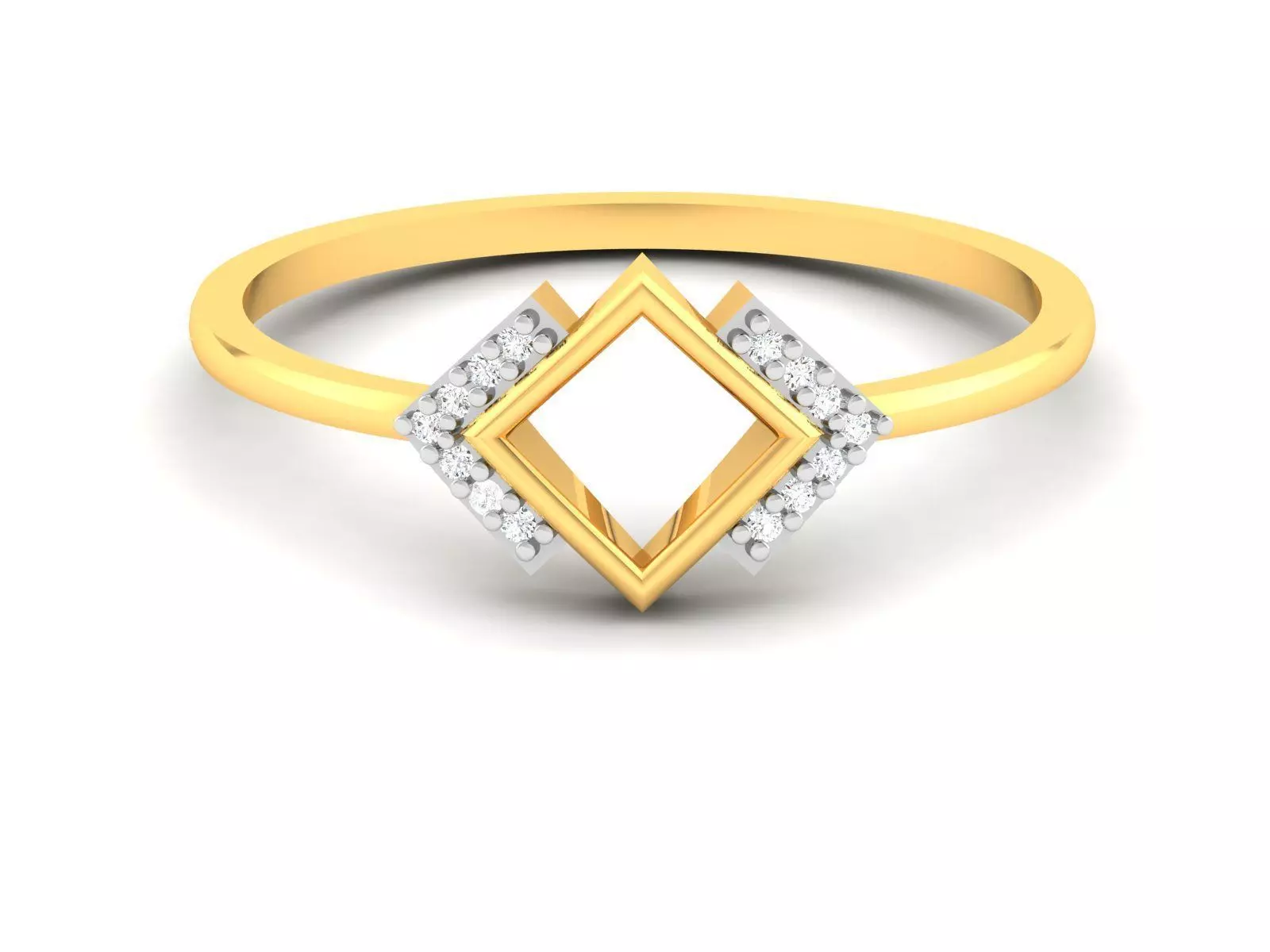 Women Square Band Ring 3dm render detail 3D print model