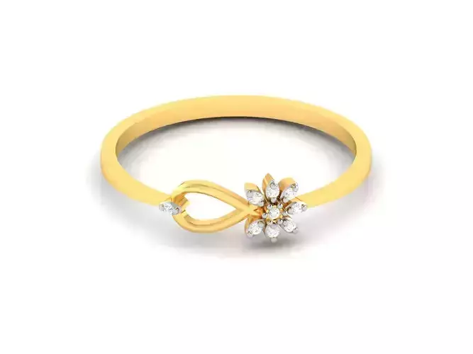 Women Flower Band Ring 3dm render detail 