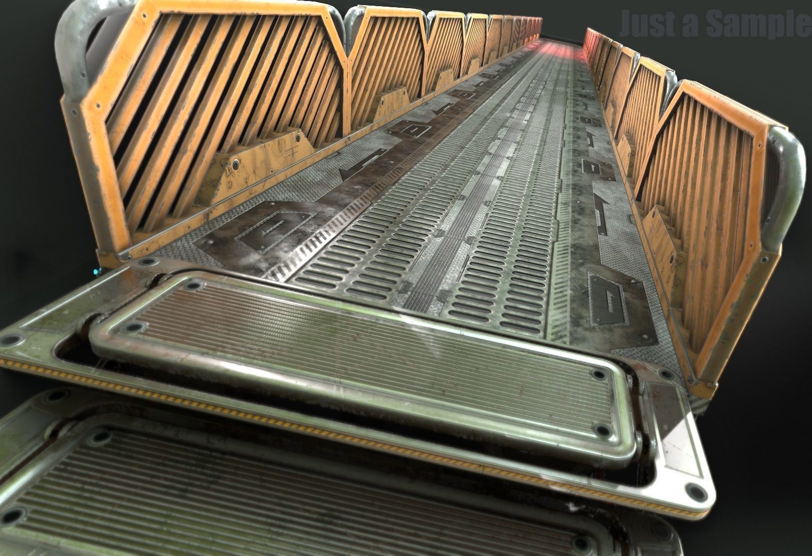 Sci fi  -  metal flooring - PBR Texture_24