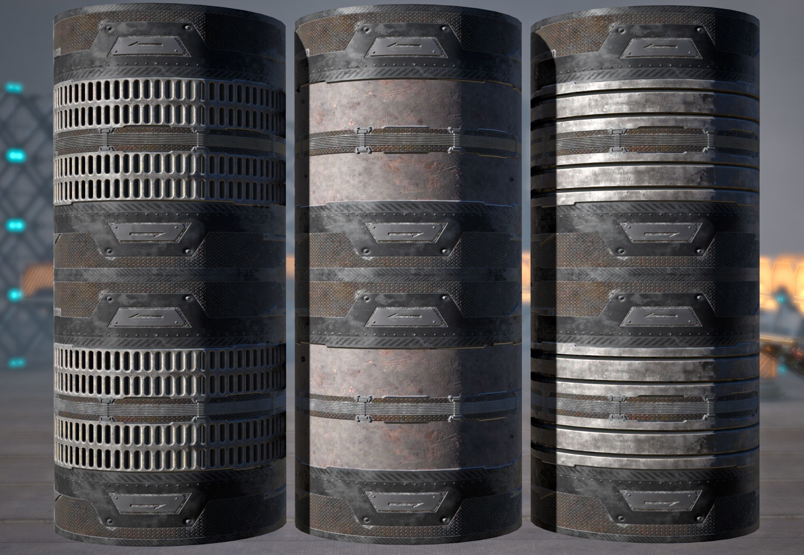 Sci fi  -  metal flooring - PBR Texture_11