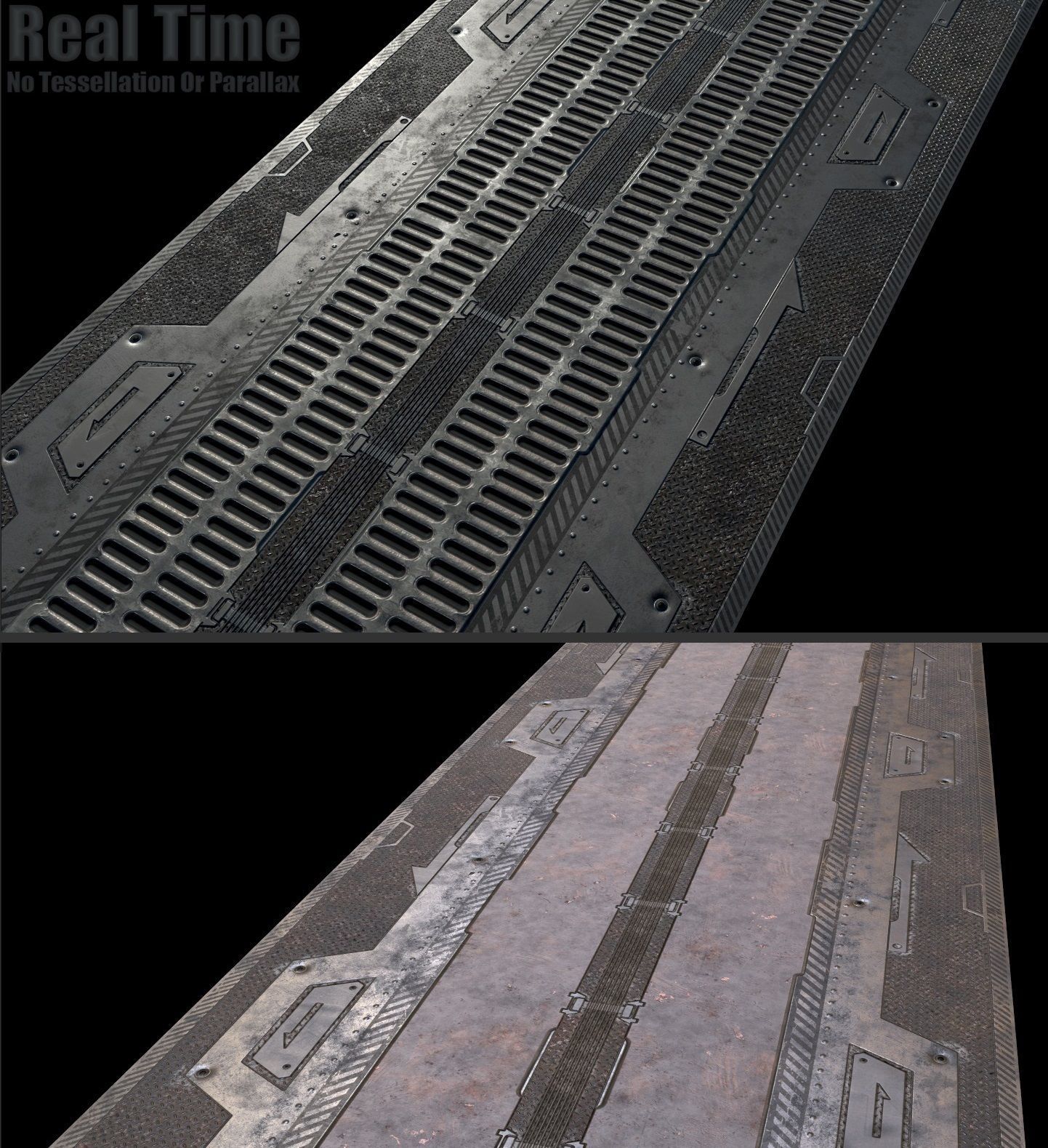 Sci fi  -  metal flooring - PBR Texture_23