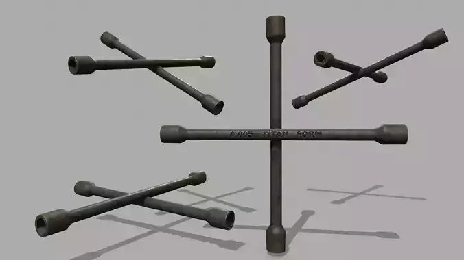  Lug Wrench Low-poly 3D model