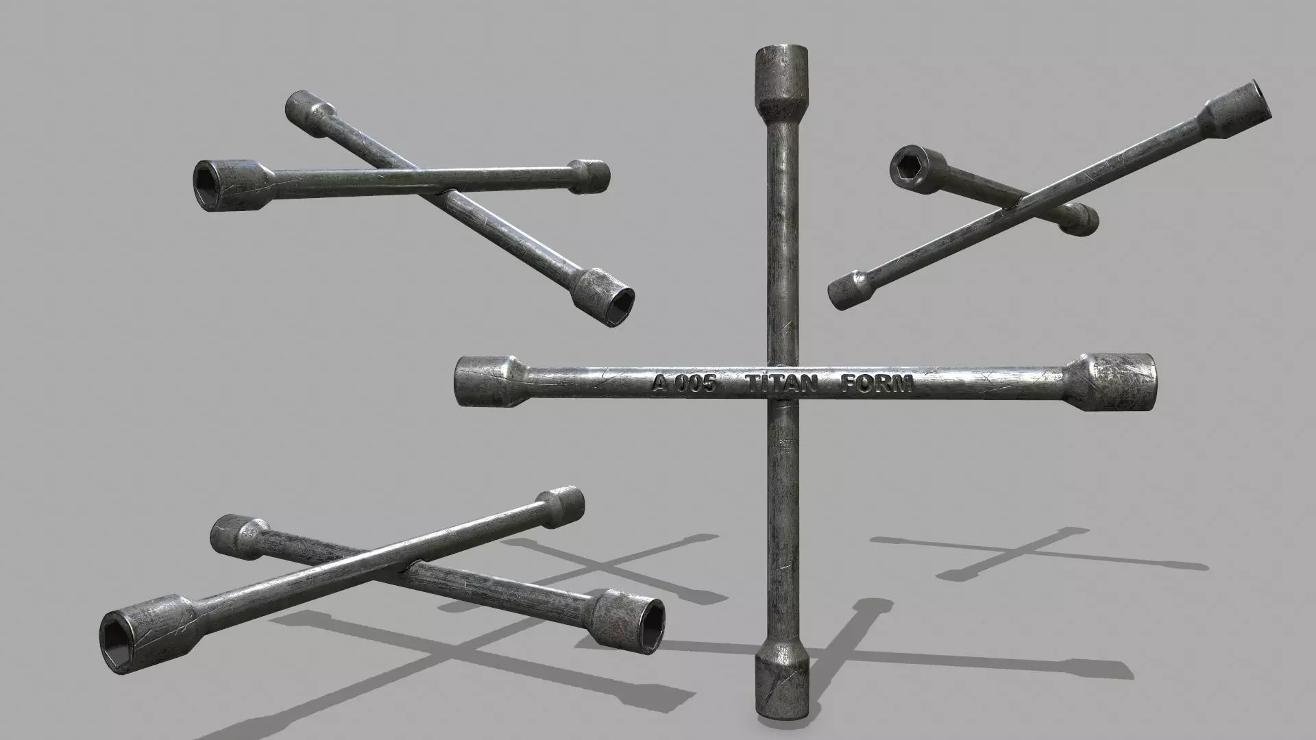   Lug Wrench Low-poly 3D model_1