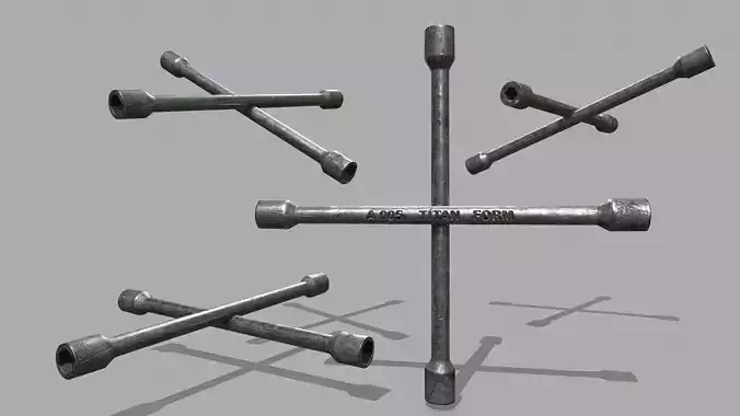   Lug Wrench Low-poly 3D model