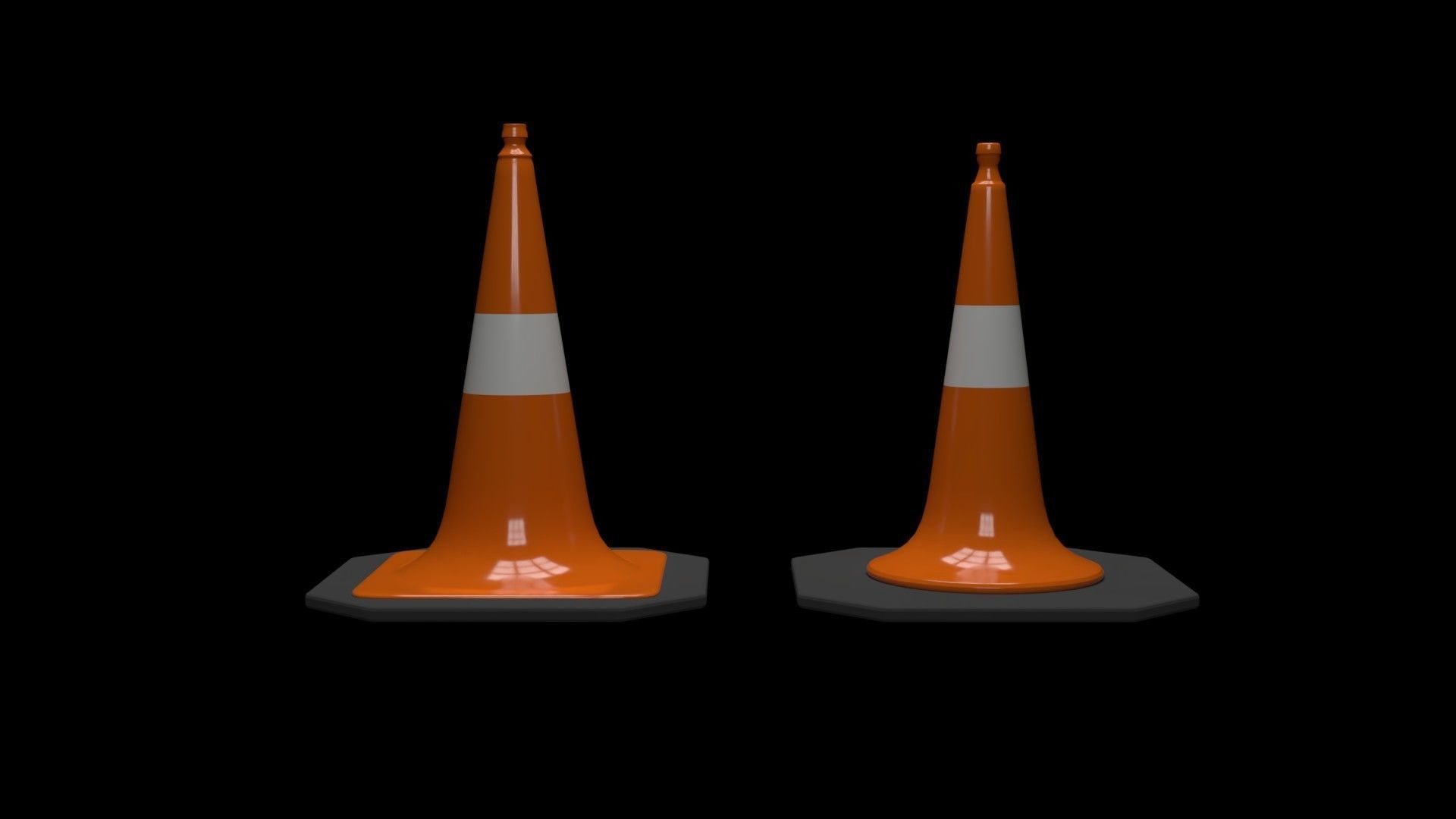 Traffic Cone 1 3D model_8