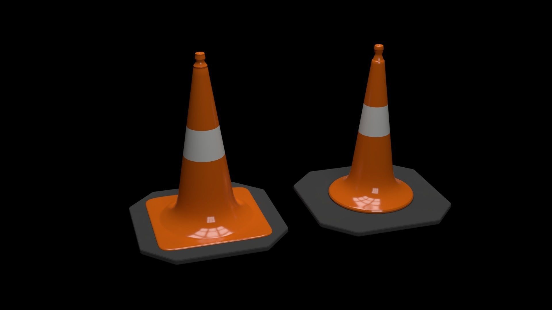 Traffic Cone 1 3D model_1