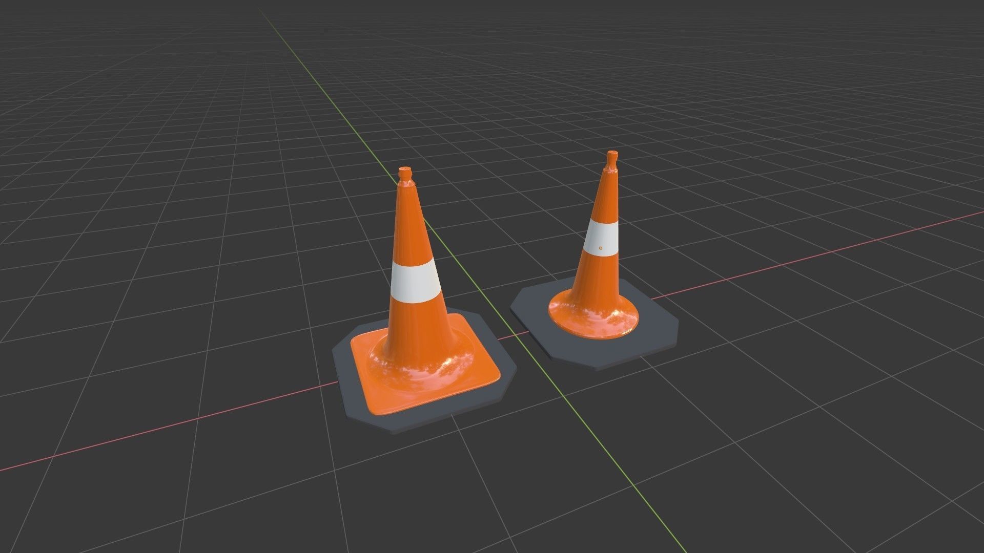 Traffic Cone 1 3D model_2