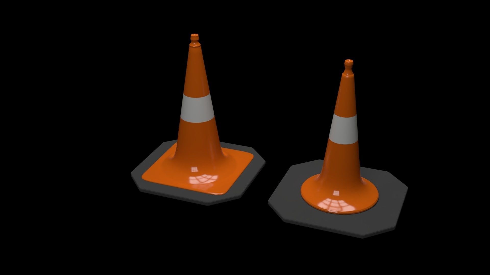 Traffic Cone 1 3D model_0