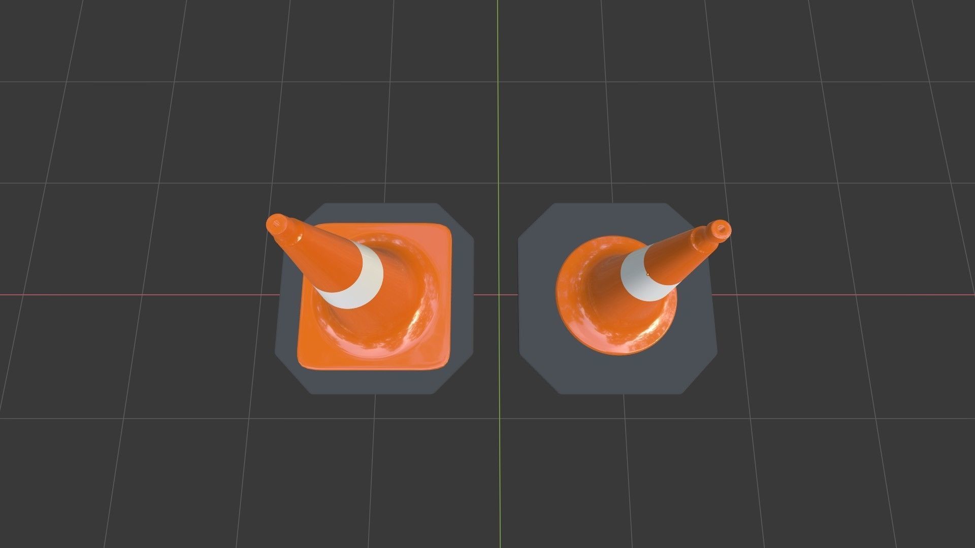 Traffic Cone 1 3D model_4