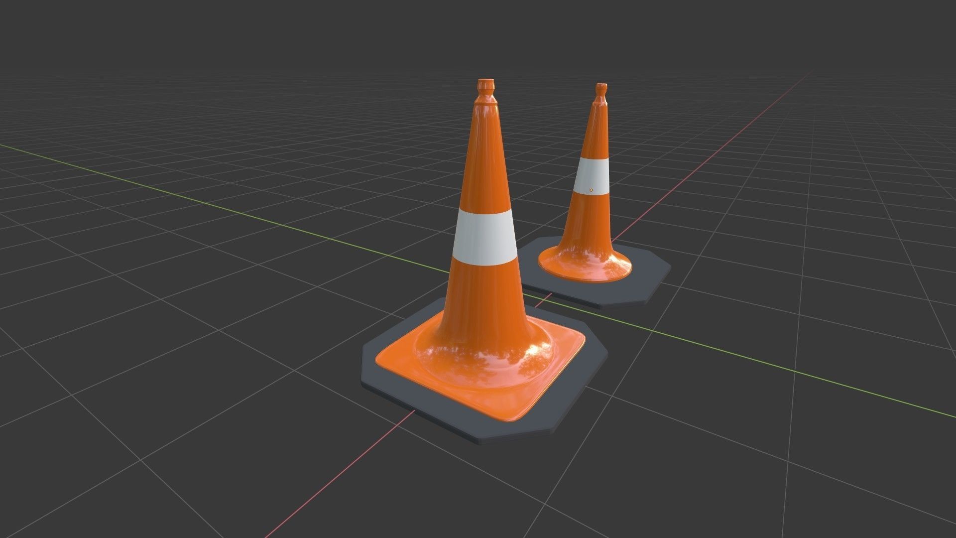 Traffic Cone 1 3D model_5