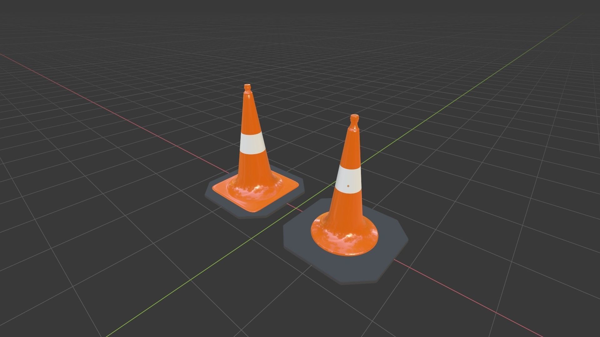 Traffic Cone 1 3D model_3