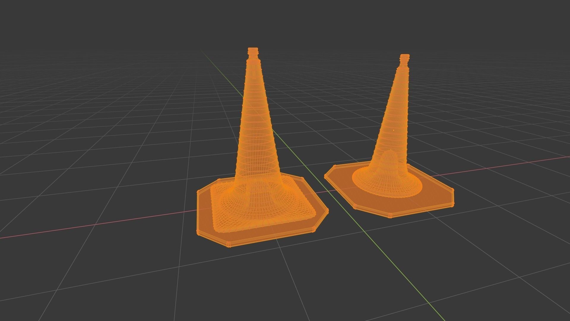 Traffic Cone 1 3D model_10