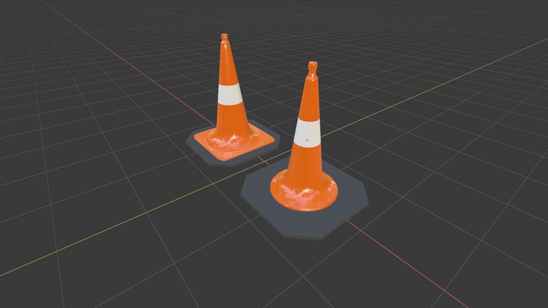 Traffic Cone 1 3D model_6
