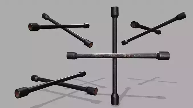 Lug Wrench Low-poly 3D model