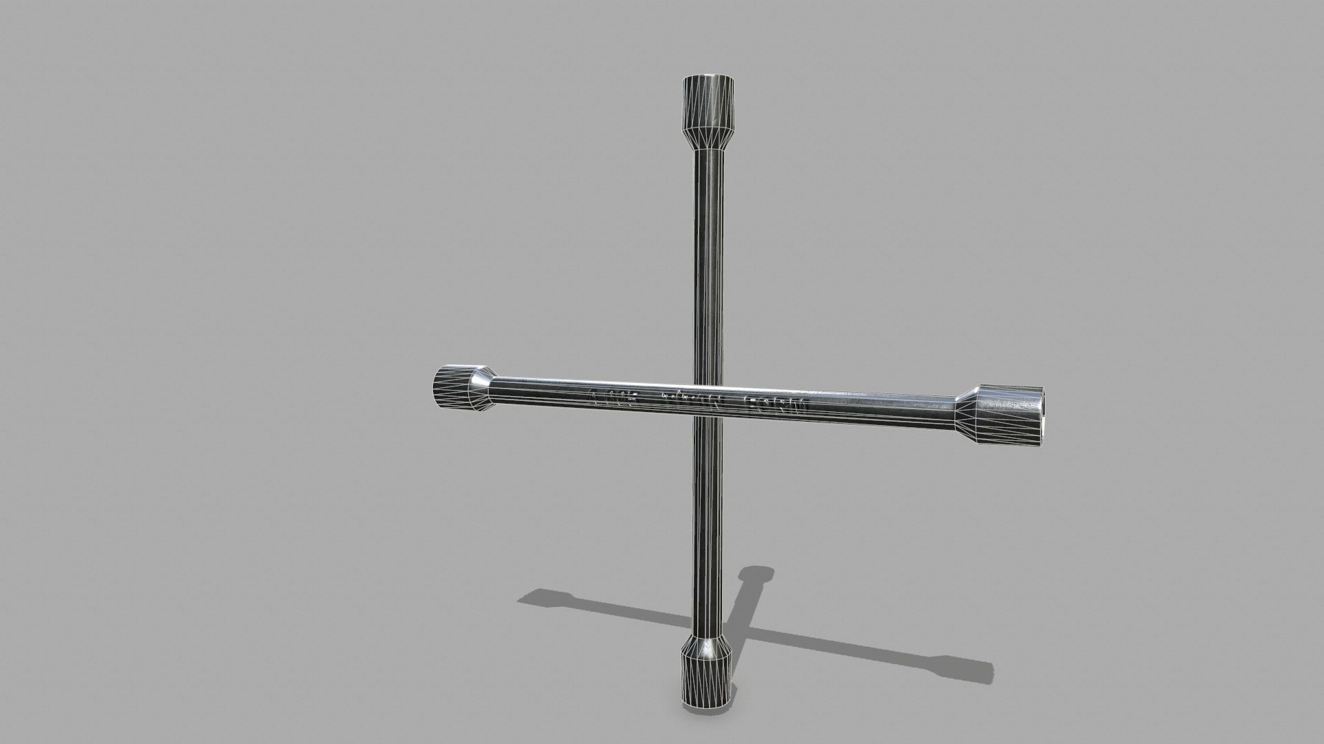 Lug Wrench Low-poly 3D model_14