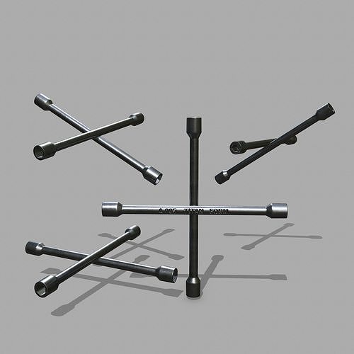 Lug Wrench Low-poly 3D model 2