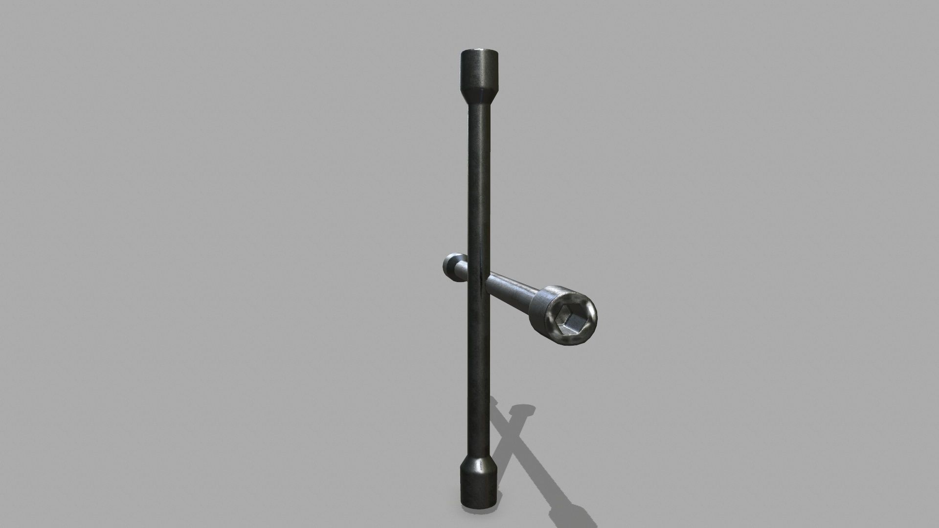 Lug Wrench Low-poly 3D model_7