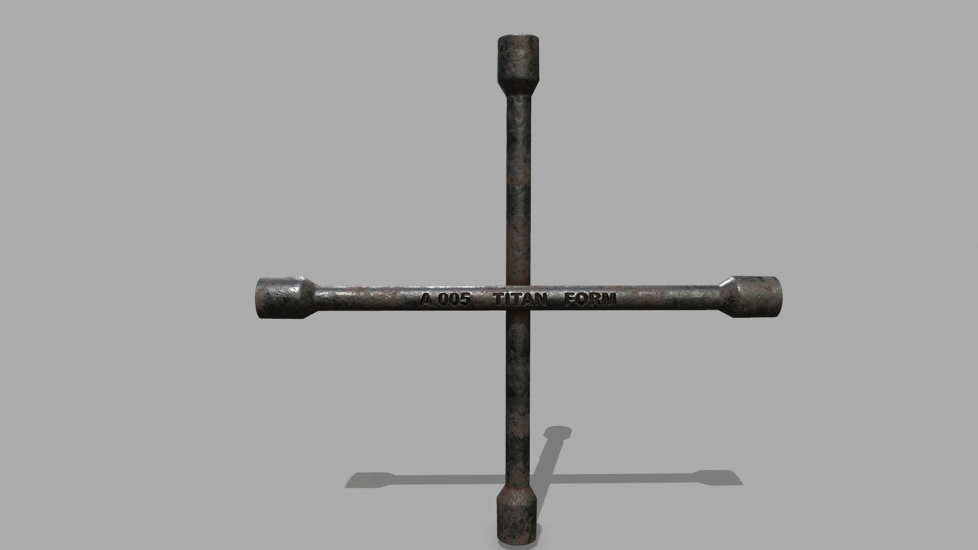 Lug Wrench Low-poly 3D model_2