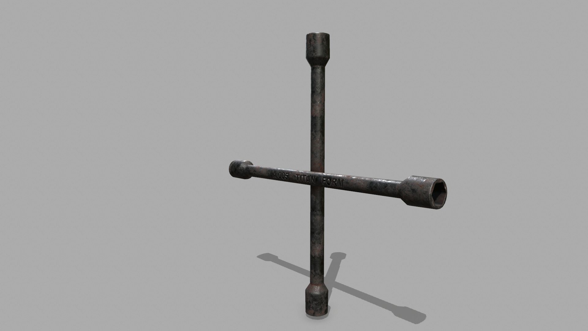 Lug Wrench Low-poly 3D model_8