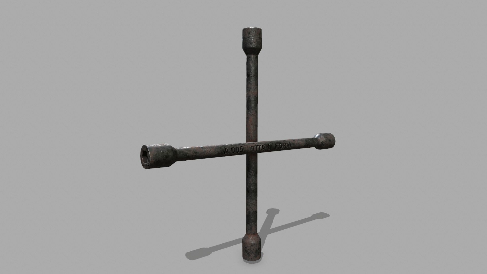 Lug Wrench Low-poly 3D model_3