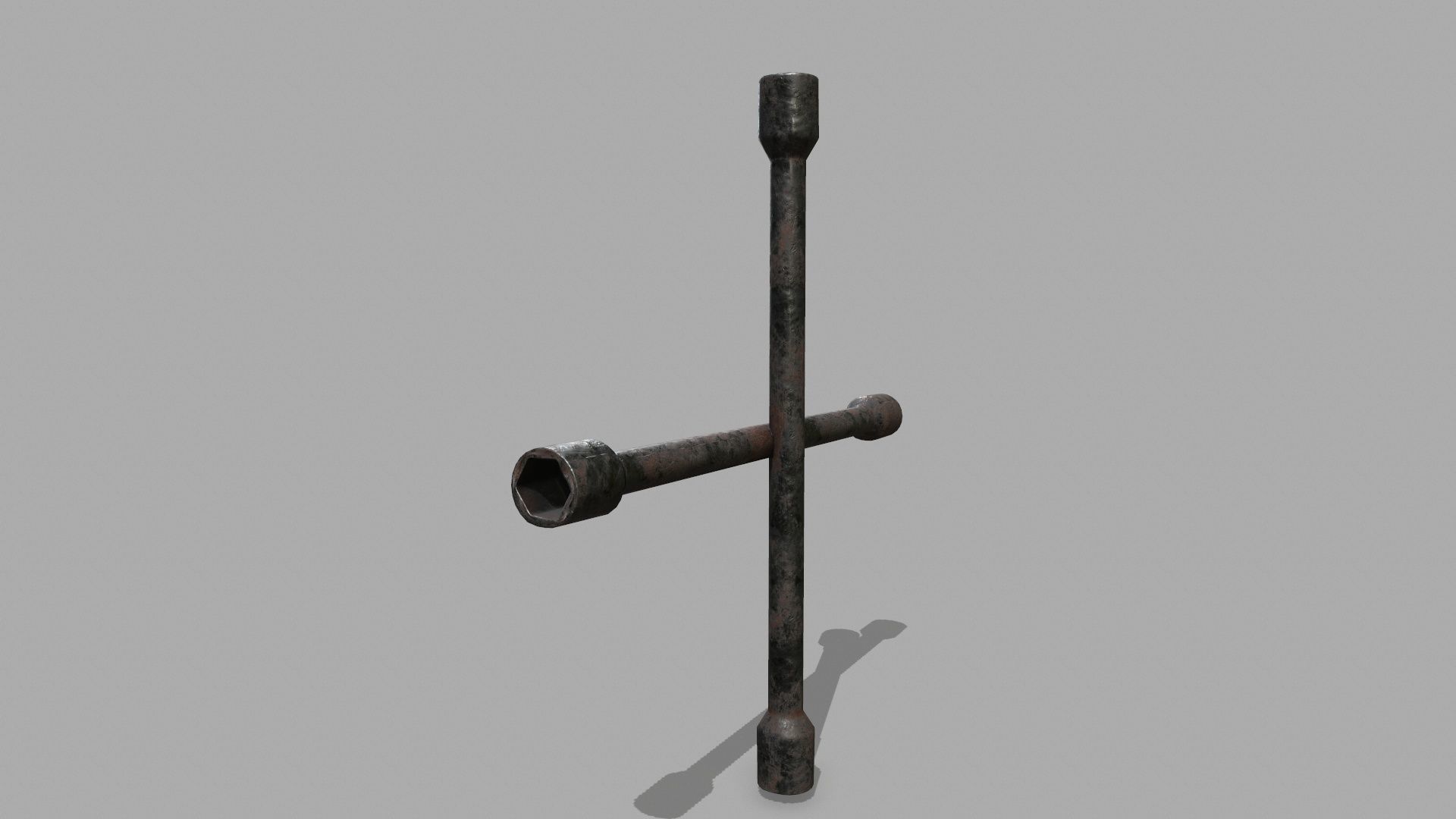 Lug Wrench Low-poly 3D model_7