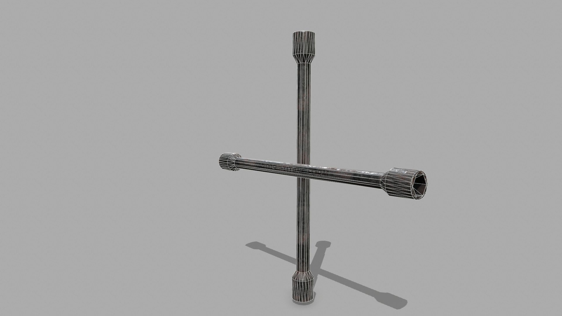 Lug Wrench Low-poly 3D model_9