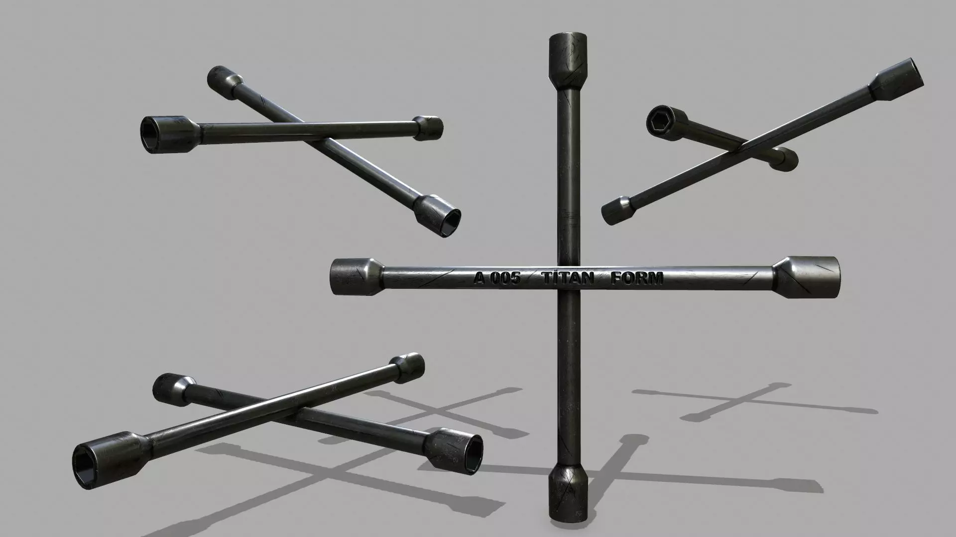 Lug Wrenc Low-poly 3D model_0