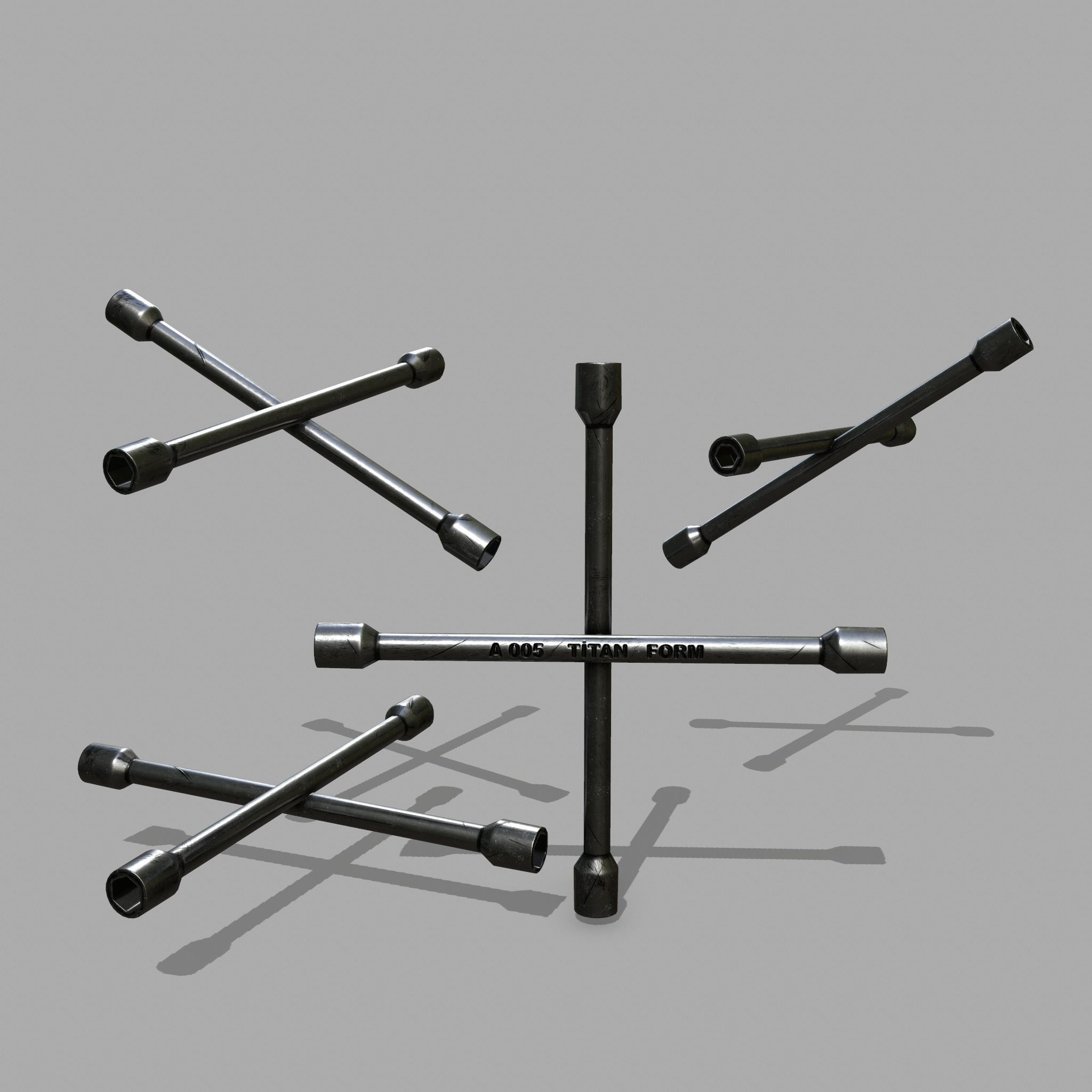 Lug Wrenc Low-poly 3D model_1