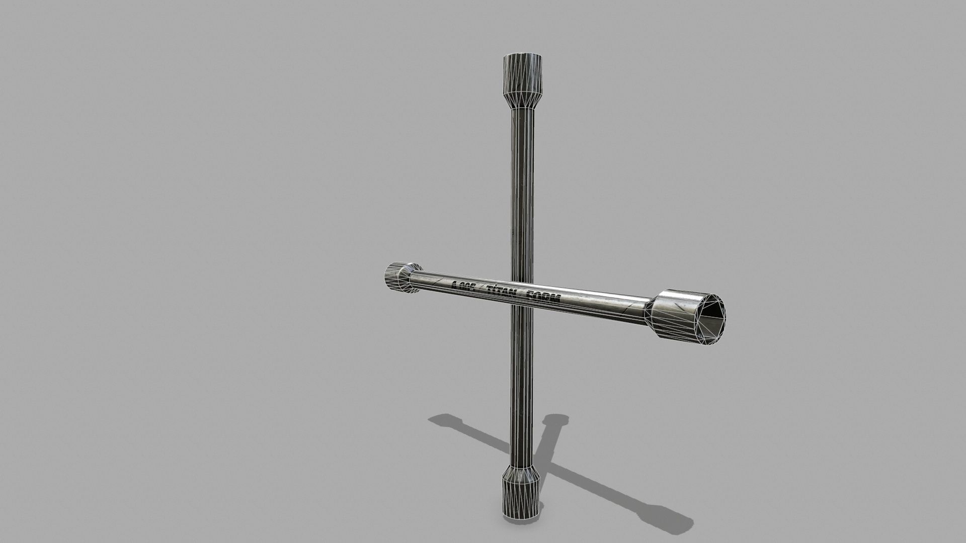Lug Wrenc Low-poly 3D model_8