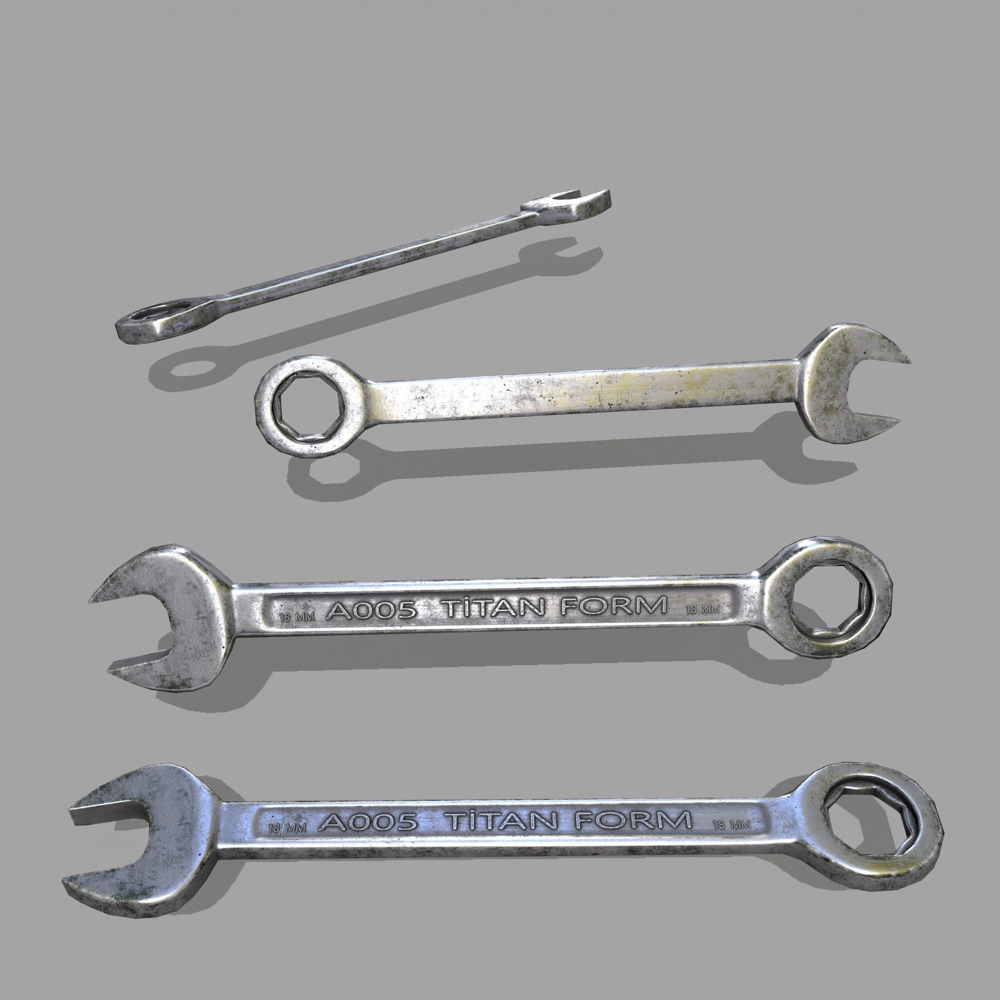 wrench Low-poly 3D model_1