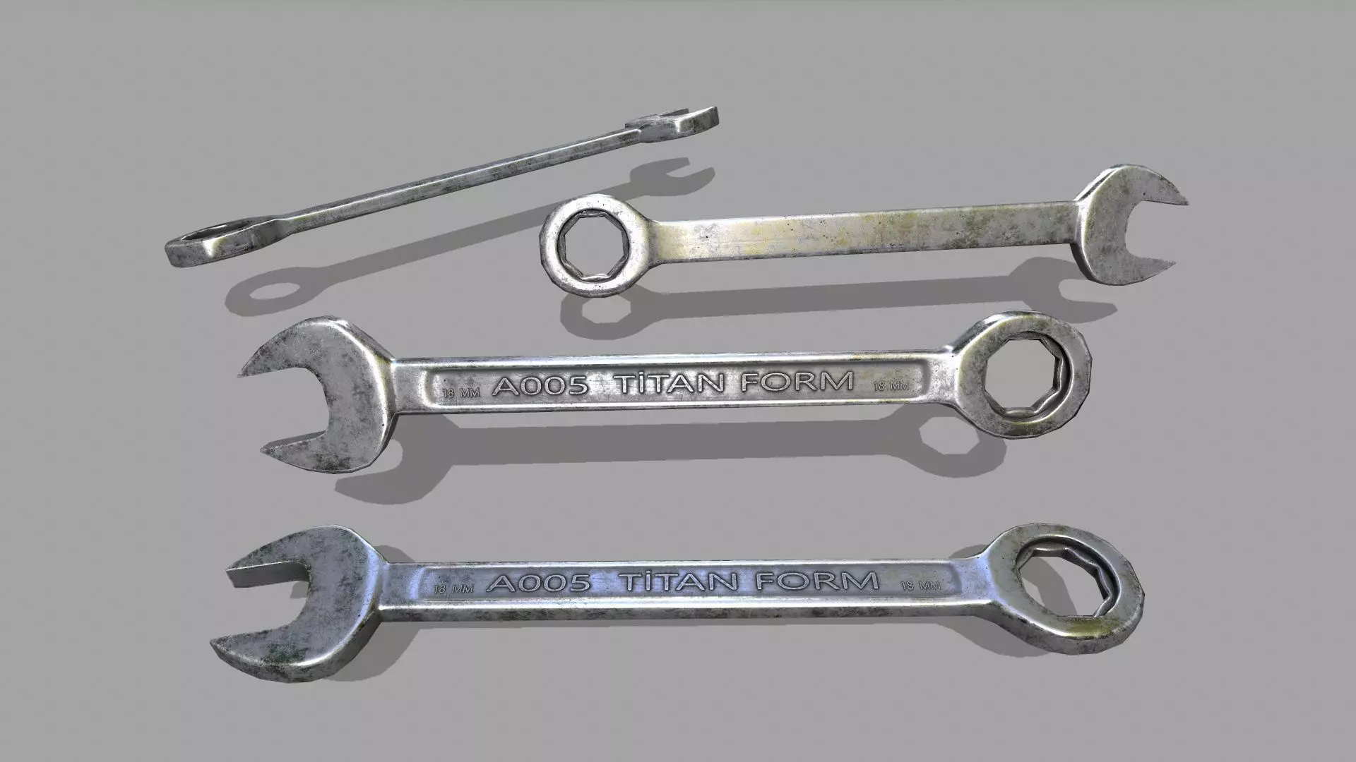 wrench Low-poly 3D model_0